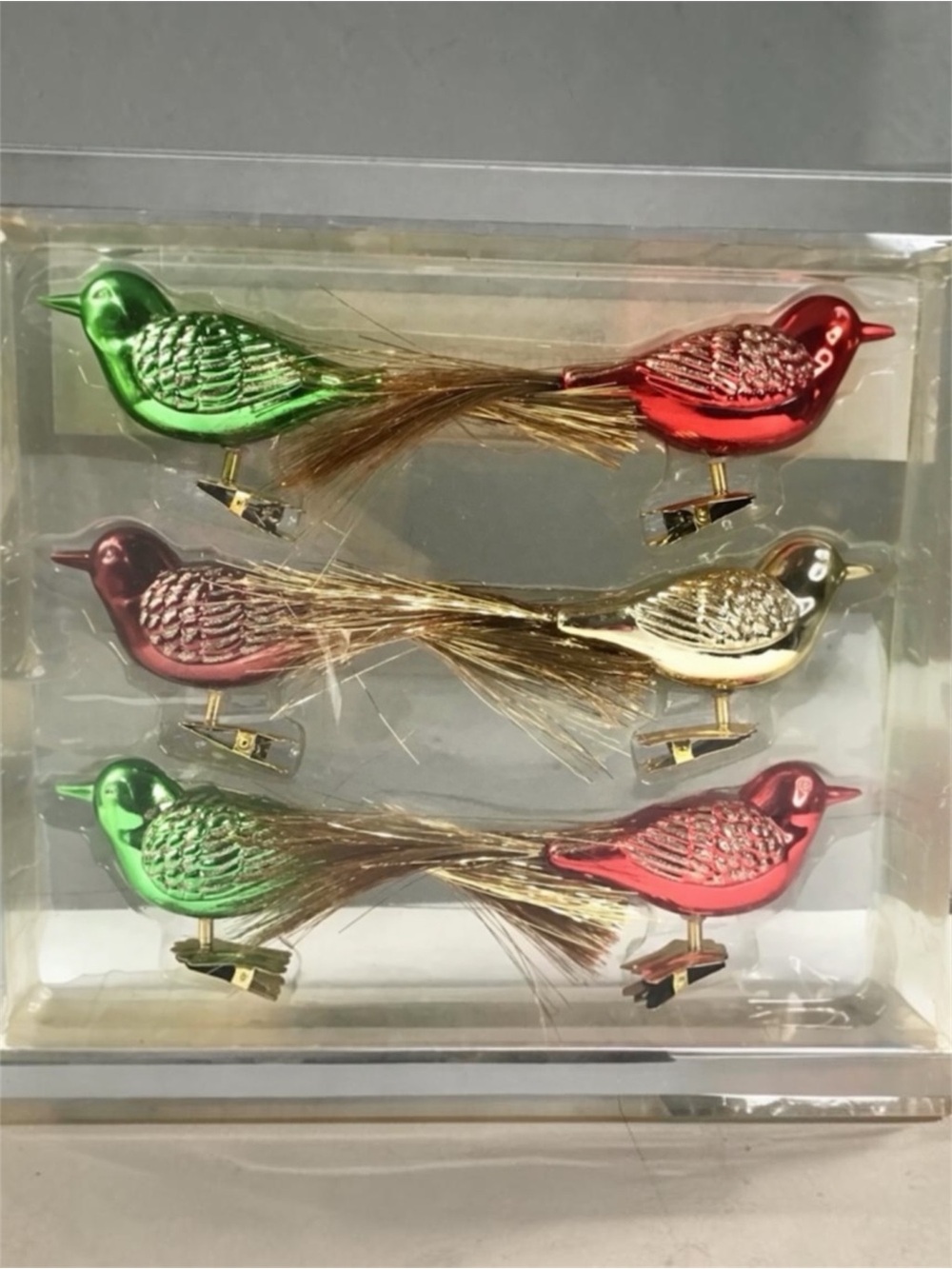 Martha Stewart Living Bird Ornaments Clip-On Shatter-Resistant Multi-Color 6Pcs